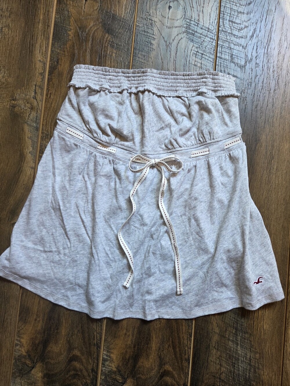Hollister Y2K Vault 25th Anniversary Strapless Babydoll Tie Waist Top Gray S
